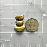 Small Earth Brown Half Moon Treasure Mountain Turquoise, Set of 3 Dimensions