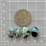 Small Sky Blue Mixed Blue Moon Turquoise, Set of 4 Dimensions