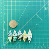 Medium Mixed Triangle Mixed Turquoise, Set of 10 Dimensions