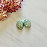 Small Mint Green Oval Broken Arrow Variscite, Set of 2 Background