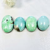 Medium Lime Green Oval Carico Lake Turquoise, Set of 4 Background
