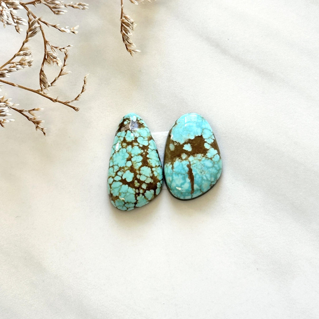 Large Sky Blue Mixed Number 8 Turquoise, Set of 2 - Turquoise Moose