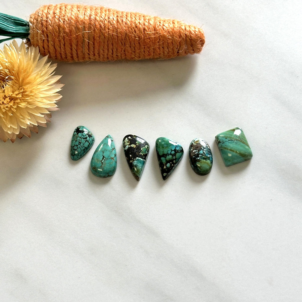 Small Mint Green Mixed Treasure Mountain Turquoise, Set of 6