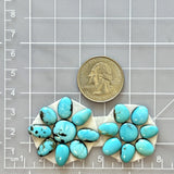Small Sky Blue Mixed Kingman Turquoise, Set of 17 Dimensions