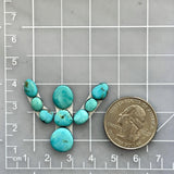 Small Sky Blue Mixed Kingman Turquoise, Set of 9 Dimensions