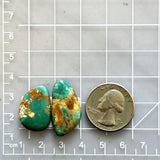 Medium Deep Green Mixed Royston Turquoise, Set of 2 Dimensions