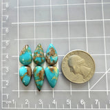 Small Ocean Blue Teardrop Royston Turquoise, Set of 6 Dimensions