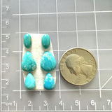 Small Sky Blue Mixed Ithaca Peak Turquoise, Set of 6 Dimensions
