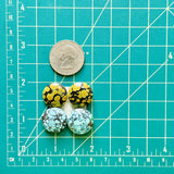 Medium Mixed Round Mixed Turquoise, Set of 4 Dimensions