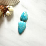 Small Sky Blue Teardrop Royston Turquoise, Set of 2 Background
