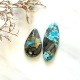 Large Sky Blue Mixed Ithaca Peak Turquoise, Set of 2 Background