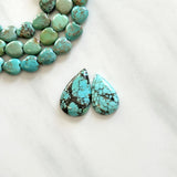 Large Sky Blue Teardrop Wild Horse Turquoise, Set of 2 Background