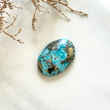 Large Sky Blue Oval Ithaca Peak Turquoise Background