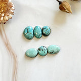 Small Faint Blue Mixed Kingman Turquoise, Set of 6 Background