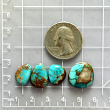 Small Sky Blue Mixed Royston Turquoise, Set of 4 Dimensions