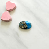 Large Sky Blue Oval Ithaca Peak Turquoise Background