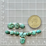 Small Faint Green Freeform Emerald Rose Variscite, Set of 11 Dimensions
