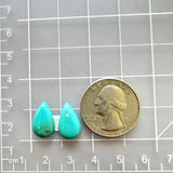 Small Sky Blue Teardrop Fox Turquoise, Set of 2 Dimensions