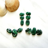 Small Deep Green Mixed Broken Arrow Variscite, Set of 12 Background