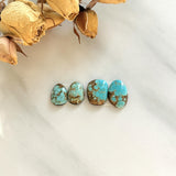 Small Sky Blue Freeform Number 8 Turquoise, Set of 4 Background