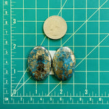 Large Ocean Blue Oval Ithaca Peak Turquoise, Set of 2 Dimensions
