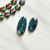 Large Ocean Blue Oval Ithaca Peak Turquoise, Set of 2 Background