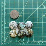 Medium Mixed Round Mixed Turquoise, Set of 6 Dimensions