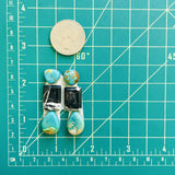 Small Mixed Mixed Mixed Turquoise, Set of 6 Dimensions