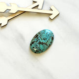 Large Sky Blue Oval Wild Horse Turquoise Background