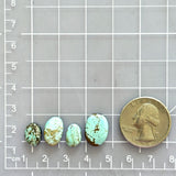 Small Sky Blue Oval Sand Hill Turquoise, Set of 4 Dimensions