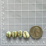 Small Deep Green Oval Royston Turquoise, Set of 4 Dimensions