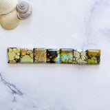 Small Mixed Square Mixed Turquoise, Set of 7 Background