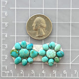 Small Sky Blue Mixed Lone Mountain Turquoise, Set of 18 Dimensions