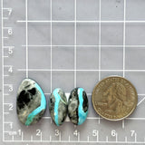 Large Sky Blue Mixed Blue Moon Turquoise, Set of 3 Dimensions