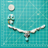 Small Mixed Mixed Mixed Turquoise, Set of 15 Dimensions