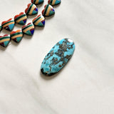 Large Sky Blue Oval Ithaca Peak Turquoise Background