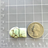 Small Light Yellow Mixed Crescent Lake Variscite, Set of 2 Dimensions