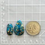 Large Ocean Blue Mixed Ithaca Peak Turquoise, Set of 2 Dimensions