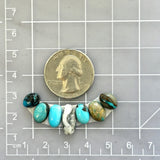 Small Mixed Oval Mixed Turquoise, Set of 7 Dimensions