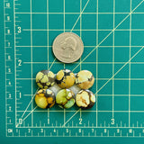 Small Mixed Round Treasure Mountain Turquoise, Set of 6 Dimensions