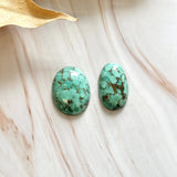 Large Sea Green Oval Namtso Lake Turquoise, Set of 2 Background
