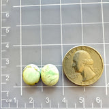 Small Light Yellow Round Crescent Lake Variscite, Set of 2 Dimensions