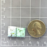 Small Faint Blue Square Sand Hill Turquoise, Set of 2 Dimensions
