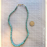 Natural Spider Web Yungai Turquoise Nugget Necklace 19 Inches
