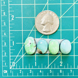 Medium Lime Green Oval Carico Lake Turquoise, Set of 4 Dimensions