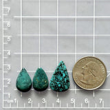 Small Ocean Blue Teardrop Yungai Turquoise, Set of 3 Dimensions