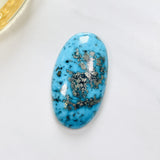 Large Sky Blue Oval Ithaca Peak Turquoise Background