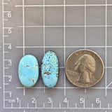 Medium Sky Blue Oval Sand Hill Turquoise, Set of 2 Dimensions
