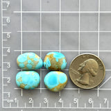 Small Sky Blue Mixed Royston Turquoise, Set of 4 Dimensions