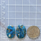 Large Ocean Blue Oval Ithaca Peak Turquoise, Set of 2 Dimensions
